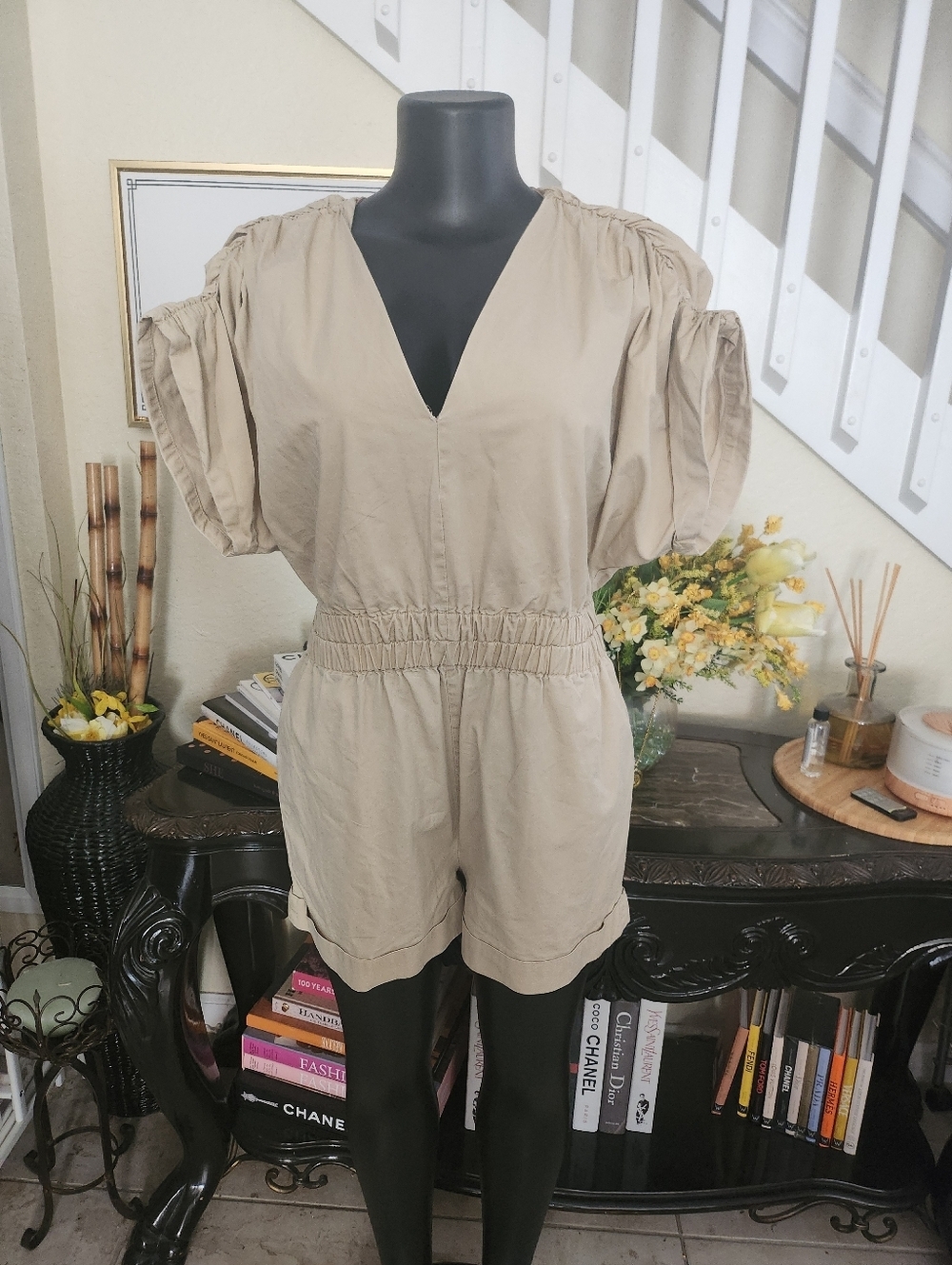 ENDLESS ROSE Ruched Shoulder Romper size S - Picture 3 of 7